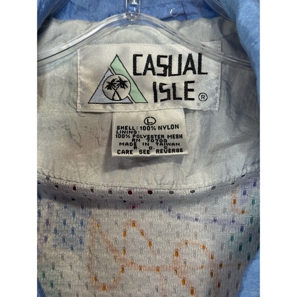 Vtg Casual Isle 80s windbreaker Women's size Large Geometric colorful Gma Vibes - Picture 3 of 7
